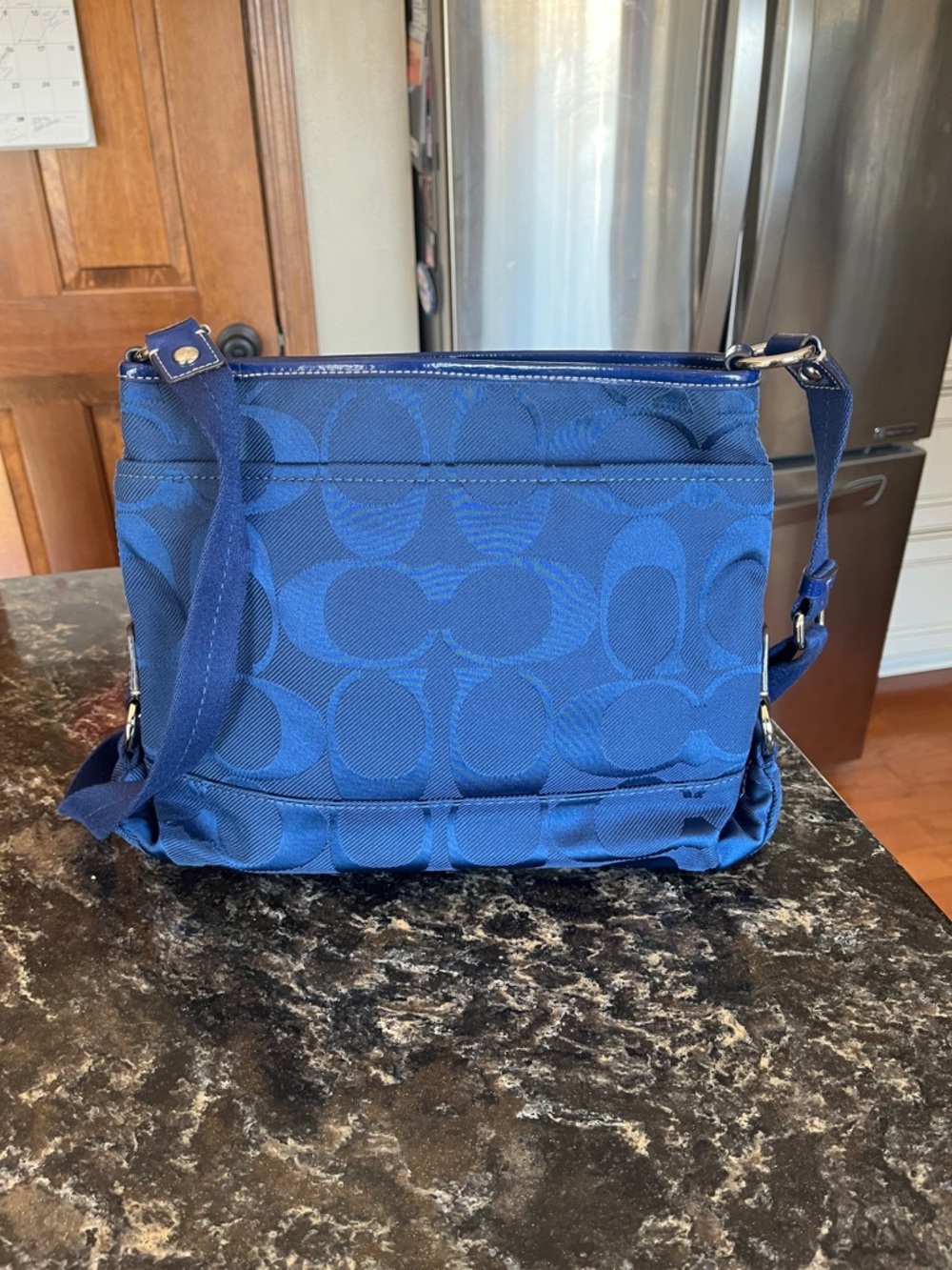 Coach Blue Signature Jacquard Crossbody Bag - Picture 2 of 4